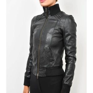 Mackage for Aritzia Moto Leather Jacket (in brown)